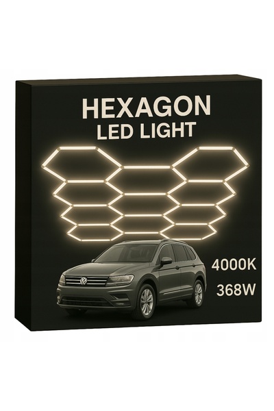 NO BRAND HEXAGON Kit de lumini LED, pachet de 11, 368W 4000K, pentru salon auto