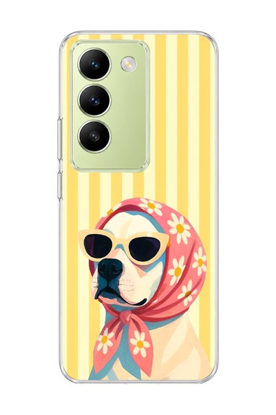 lelia حافظة هاتف شفافة متوافقة مع Vivo V30 Lite 4G مع وشاح ونظارات مطبوعة على...