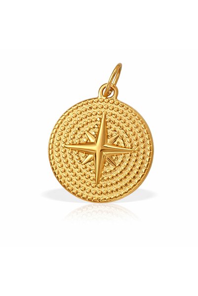 YVA Jewelry Waterproof gold-plated stainless steel charm "Aster" - Directiona...