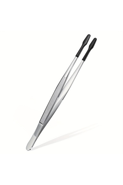 Choice Flat Stainless Steel Reptile Feeding Tongs with Rubber Tip, 10.6” Flat...