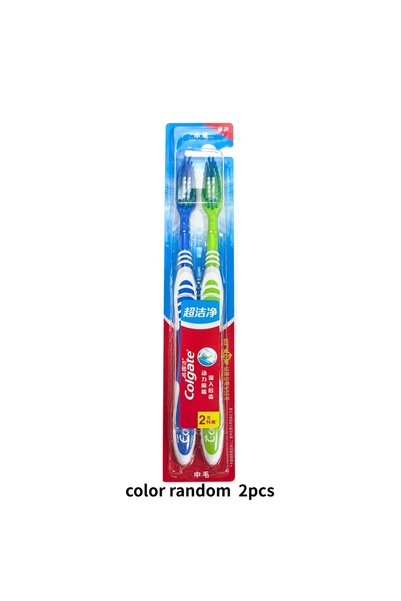 Colgate قطعتان من فرشاة الأسنان للبالغين ذات الشعيرات المتوسطة، تنظيف لطيف لل...