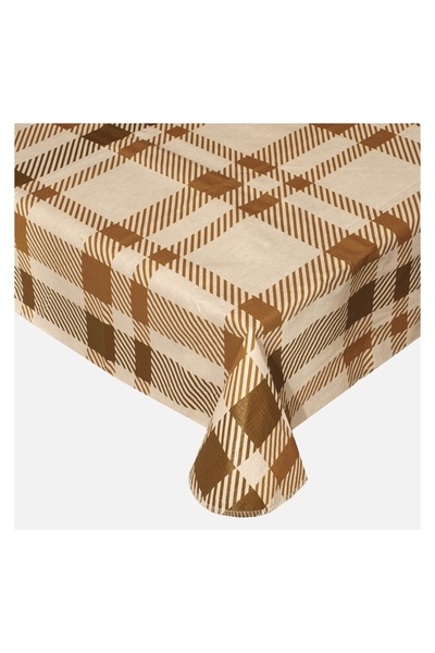 OEM Față de Masă Plastifiata Bej Maro in Carouri 180x140 cm – Protecție și De...