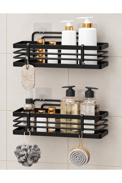 ESMANA LIVING Yapışkanlı Banyo Rafı Duş Şampuanlık Duvar Düzenleyici Organize...