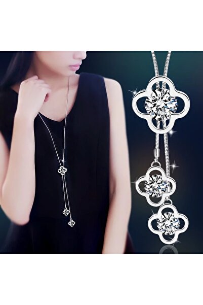Choice BN65 Women Pendant Necklaces Hollow Leaves Flower Crystal Sweater Chai...
