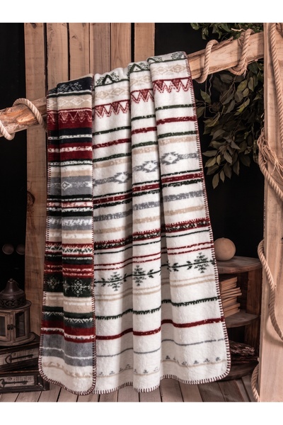 Sarev Bazaar Eska V1 Green Cotton Double Blanket 200X220 cm