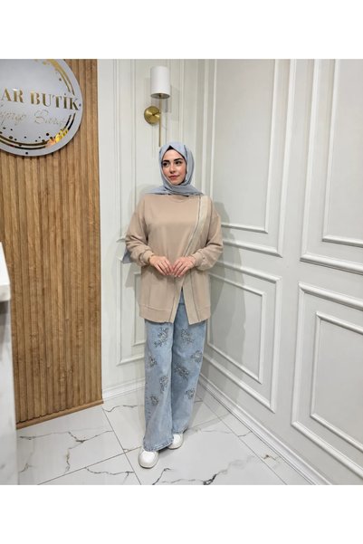 Puane Çapraz Fermuarlı Tunik
