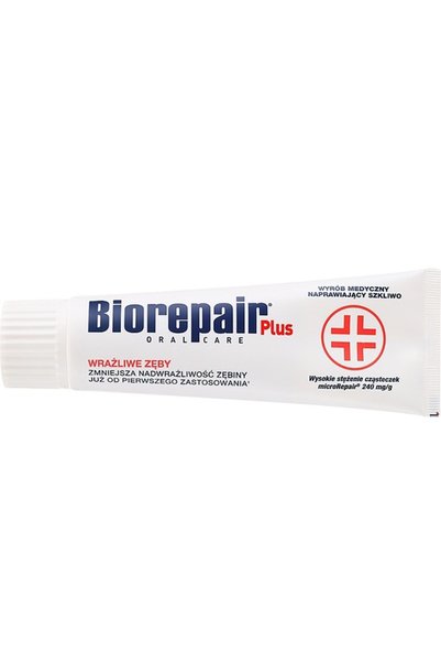 Biorepair Pastă de dinți pentru dinți sensibili, 75 ml, fără fluor, reducerea sensibilității, microreparație
