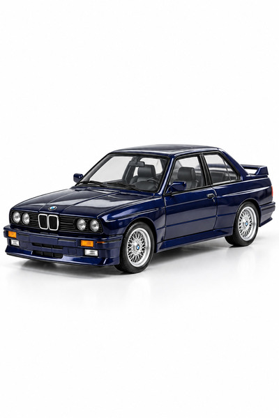 PONİKİDO Bmw E30 M3 1:24 Metal Model Toy Car 22 cm Openable Door Hood Trunk Navy Blue