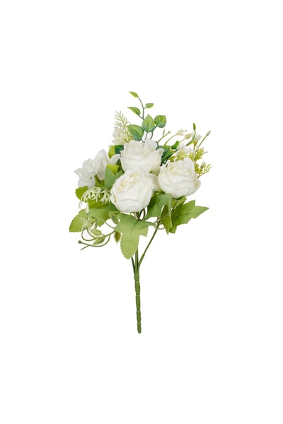 OEM Buchet Flori Artificiale Albe 30 cm – Decor Realist pentru Casă și Evenim...