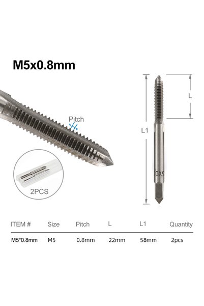Choice 2pcs M5x0.8 CMCP 2pcs M2 M3 M4 M5 M6 M7 M8 M10 M12 M14 M16 HSS Screw T...