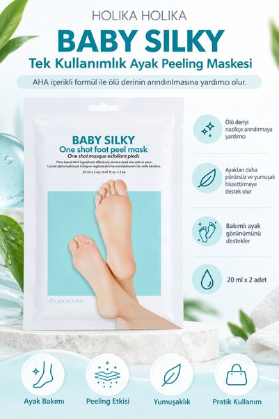 Holika Holika Baby Silky AHA İçeren Ölü Deri Arındırıcı, Soyulma Etkili Ayak ...