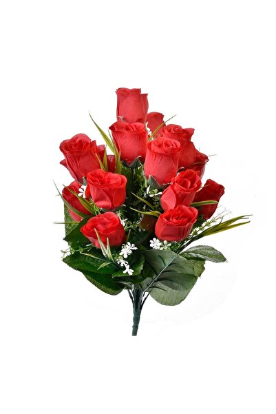 OEM Buchet Flori Artificiale Trandafiri Roșii 40 cm – Decor Realist pentru Ca...
