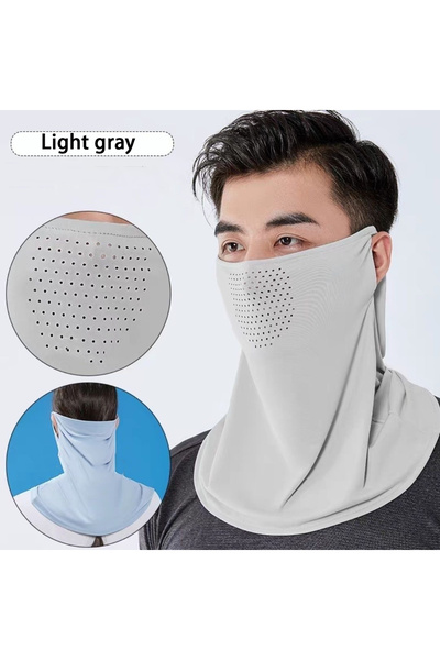 Choice Light Grey Ice Silk UV Protection Mask for Men and Women - Full Face A...