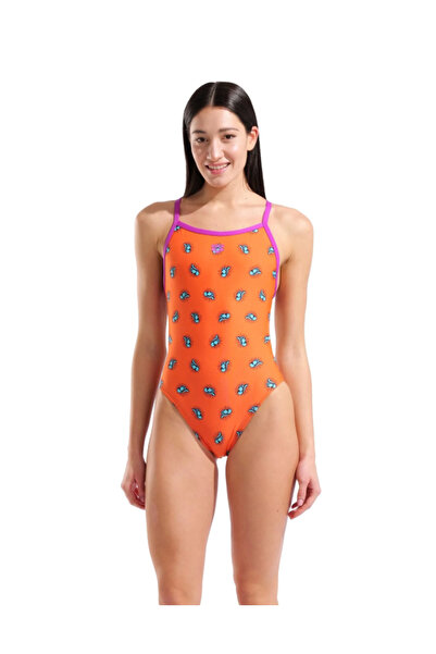 ARENA W YEE-HA SWIMSUIT XCRISS CROSS ORANGE MULTI-VERY FUCHSIA KADIN MAYOSU 011665390