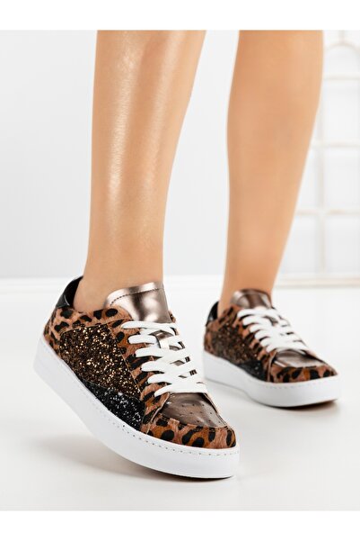 CM Sneakers dama gri metalizat cu visiniu din piele ecologica Emasrys