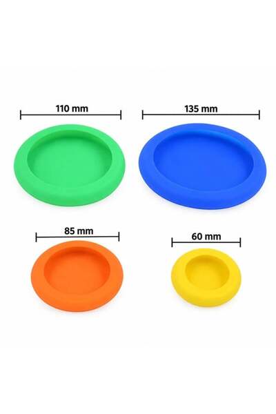 SUNUP 4-piece silicone lid set: freshness-preserving, leak-proof, spill-proof, and easy-carry silicone pot lids