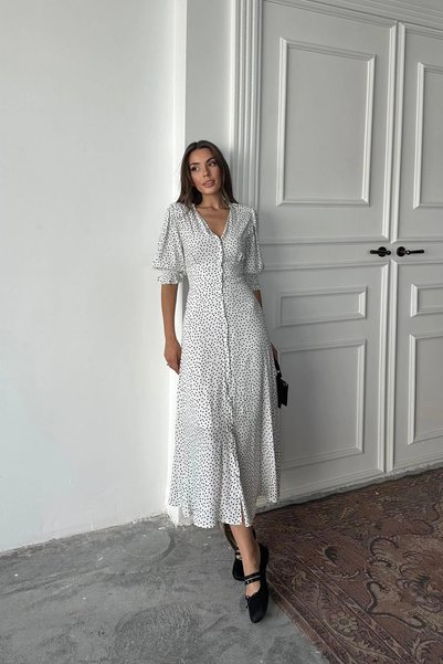 bysocafashion Women's White Dress with Gipeli on the Back and Waist