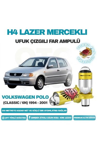 Oto Çizgi Volkswagen Polo 1994 - 2001 Lazer Mercekli Ufuk Çizgili Far Ampulü ...