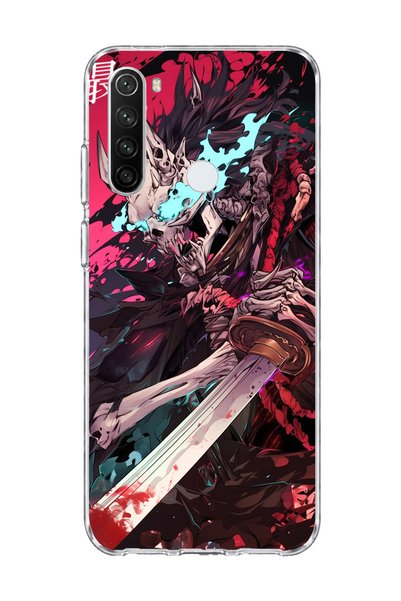 lelia حافظة هاتف شفافة مطبوعة بتصميم هيكل عظمي متوافق مع Redmi Note 8
