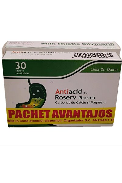 Quin Pachet Avantajos Antiacid *30 cpr+ Milk Thistle Silymarin 1000mg*30 cps