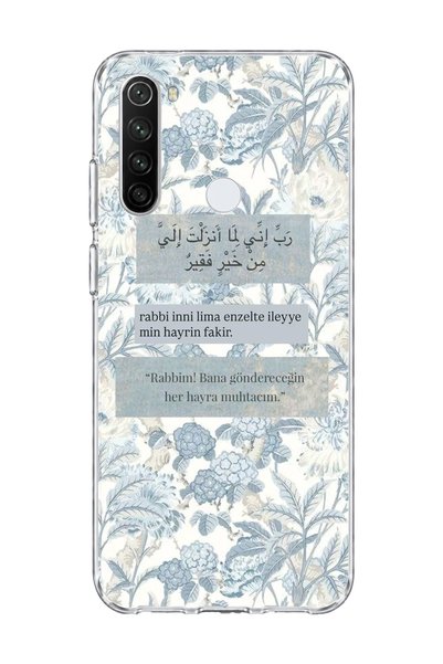 lelia حافظة هاتف شفافة متوافقة مع Redmi Note 8 باللون الأزرق الفاتح مع طباعة ...