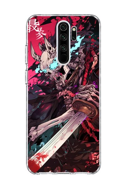 lelia حافظة هاتف شفافة مطبوعة بتصميم هيكل عظمي متوافقة مع هاتف Redmi Note 8 Pro