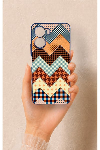 Vip Case Vivo Y16 Compatible Colorful Knitted Patterned Silicone Case