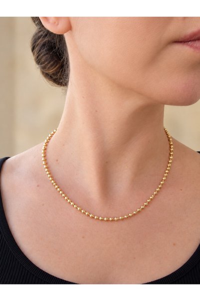POKAK Xuping Jewelry Kadın Altın Kaplama İşlemeli Ajda Toplu Dorika Zincir Kolye