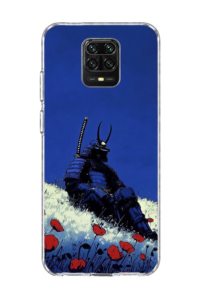lelia حافظة هاتف شفافة متوافقة مع Redmi Note 9 Pro مطبوعة باللون الأزرق السام...