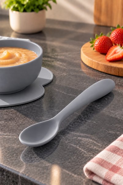 Decopat 2-Pack Silicone Feeding Spoon Baby Feeding Spoon Soft Tip Ergonomic D...