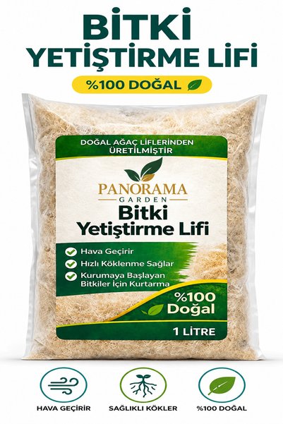 Panorama Garden Bitki Yetiştirme Lifi 1 Litre %100 Doğal, Hava Geçirgen Kök G...