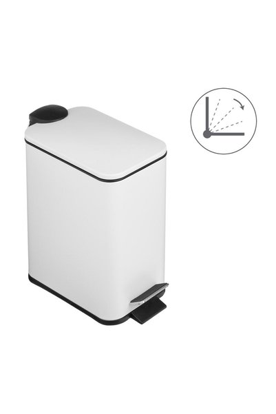 OEM Coș de Gunoi Metalic Dreptunghiular Alb Mat cu Capac 5 L – Design Practic...