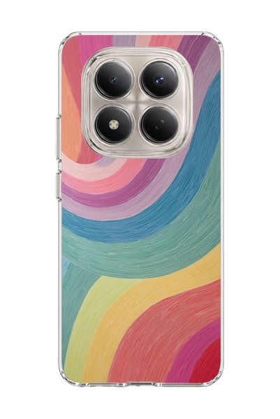 lelia Redmi Note 15 Pro 4g / 5g Compatible Pastel Rainbow Curved Printed Tran...