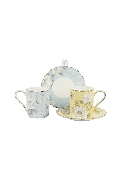 Mikasa Moor Pastel Yellow Blue 2-Piece Coffee Cup Set 90ml