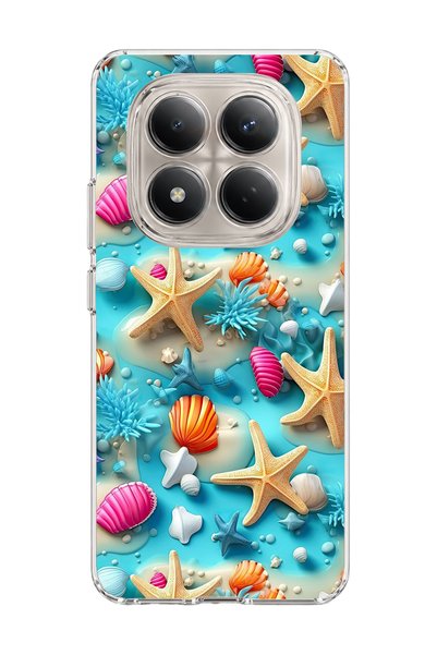 lelia Redmi Note 15 Pro 4g / 5g Compatible Starfish Sea Shell Printed Transpa...