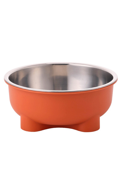 Choice Orange 1/4PCS 600ml Capacity Stainless Steel Pet Bowl: Detachable, Eas...