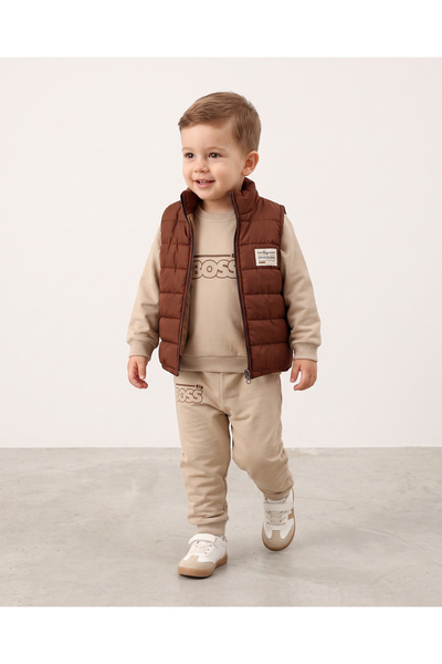 MiniKids Комплект елек The Big Boss, в кафяво