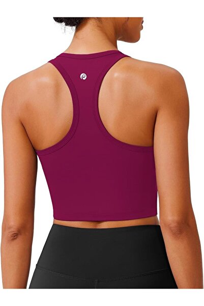 GENERAL PINSPARK Sports Bra Longline Racerback Tank Tops for Women Padded Wor...