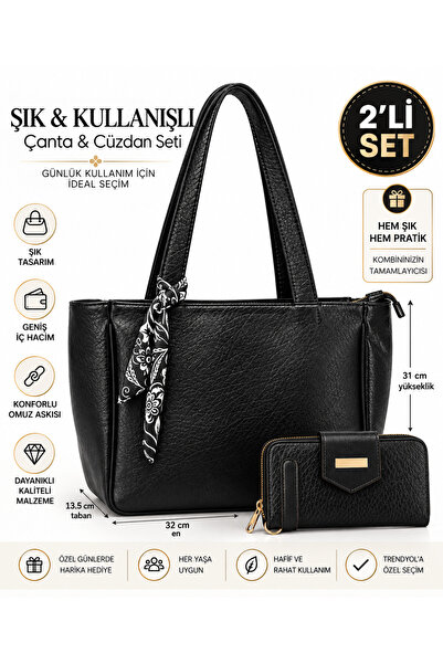 Newish Polo Women's Scarf Zippered Shopper Hand and Shoulder Bag