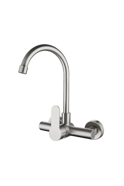 Choice typeA Stainless Steel Kitchen Faucet with Sprayer Double Hole Wall Mou...