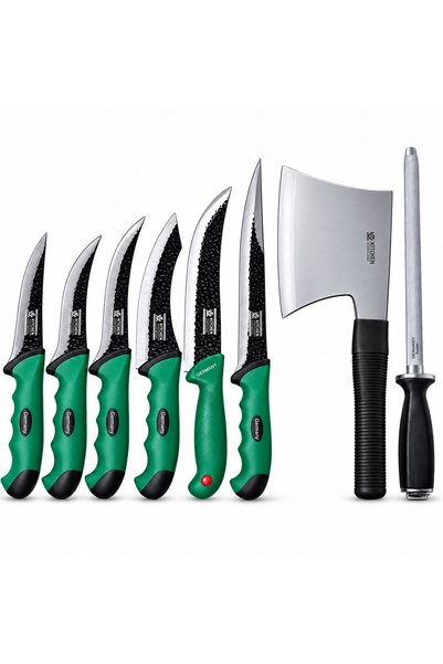 Rovitech Set Cutite Macelarie 8 Piese, 6 Cutite pentru Transare si Dezosare, ...