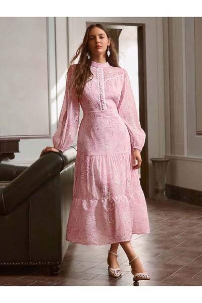 Sheya Rochie maxi, roz