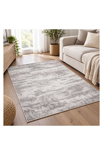 OEM Covor Chenille Bej 150x100 cm, Model Valuri – Bază Antiderapantă
