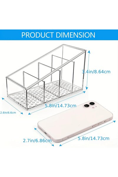 Choice WHITE 1pc Clear Plastic Remote Control Holder and Desk Organizer with ...