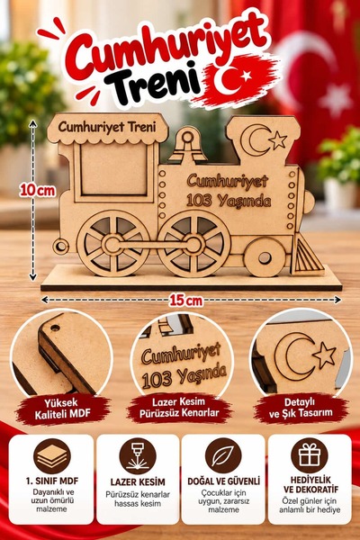 ahgbtoys 29 Ekim Cumhuriyet Treni 10 Adet Boyanabilir
