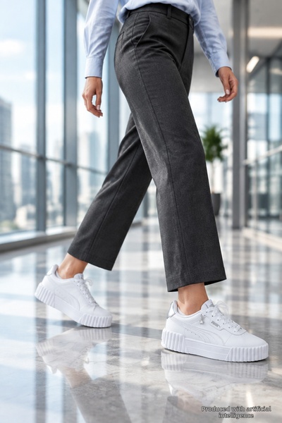 Puma حذاء رياضي نسائي أبيض مريح للاستخدام اليومي من CR-7551، حذاء رياضي مريح ...