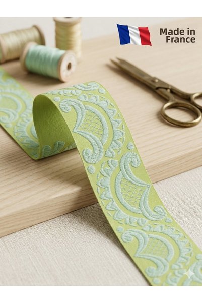 satab French Jacquard Woven Ribbon - Sewing Decoration Strip - 40mm - 10 Meters