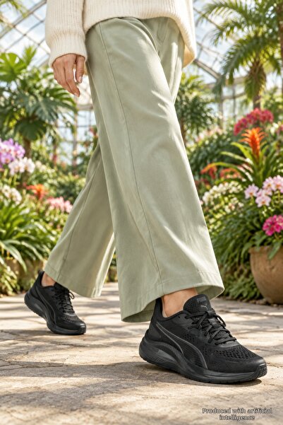 Puma SC-8674 حذاء رياضي مريح للجنسين باللون الأسود، حذاء رياضي يومي غير رسمي