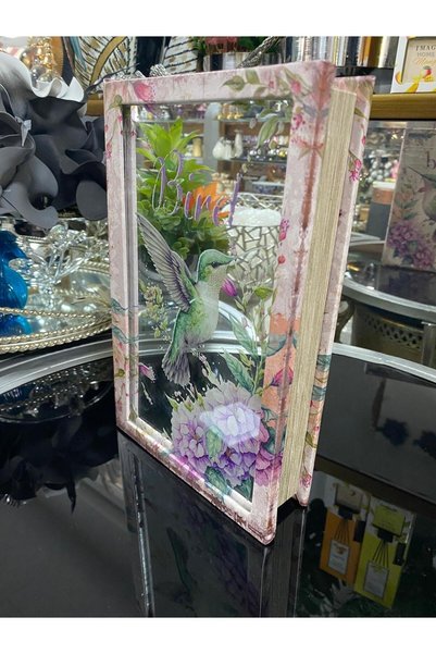 elif aksesuar Butterfly Bird Mirrored Decorative Book Box Keychain 26X17X5 cm