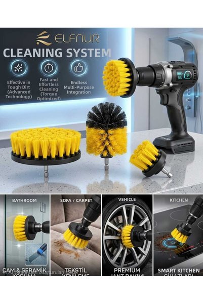 elfnur Practical 3-Piece Drill Bit Bathroom Bathtub Shower Cabin Car Wheel Se...